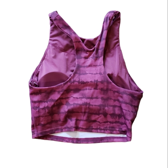 Athleta Conscious Crop Printed Bikini Top NEW Womens Vintage Plum - Picture 4 of 5